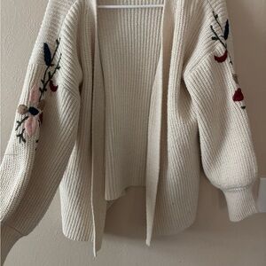 Embroidered Cream Sweater